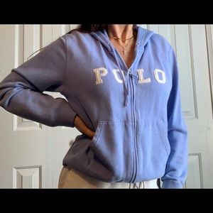 Light blue polo zip up